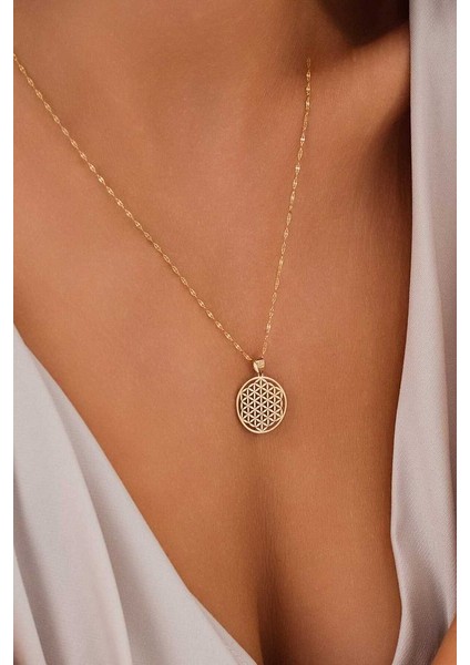 14 Ayar Altın Yaşam Çemberi Kolye