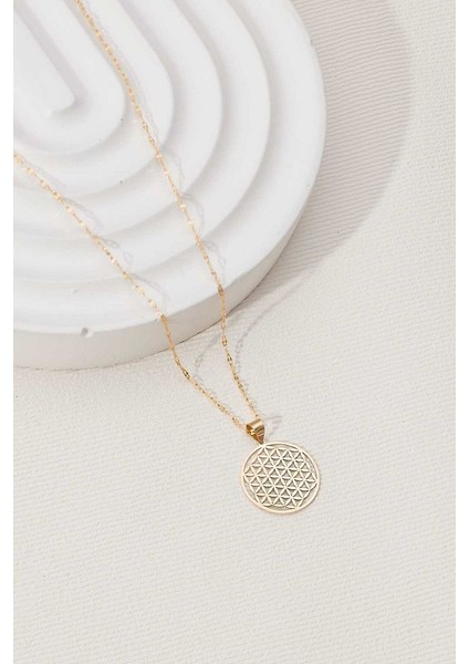 14 Ayar Altın Yaşam Çemberi Kolye modelleri