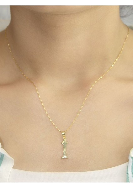 ZEYNEPLİ GOLD 14 Ayar Altın Şirin İ Harfli Kolye