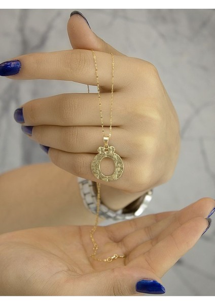 ZEYNEPLİ GOLD 14 Ayar Altın Press Füzyon Ö Harfli Kolye modelleri