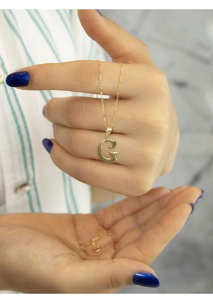 ZEYNEPLİ GOLD 14 Ayar Altın Şirin G Harfli Kolye modelleri