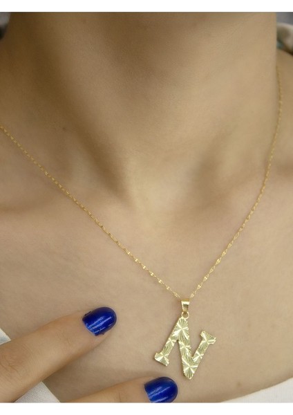 ZEYNEPLİ GOLD 14 Ayar Altın Press Füzyon N Harfli Kolye fiyatları
