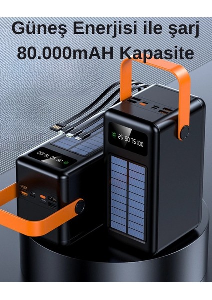80.000 Mah Solar Powerbank – Güneş Enerjili Taşınabilir Şarj Cihazı | Hızlı Şarj & Çoklu Çıkış fırsatları