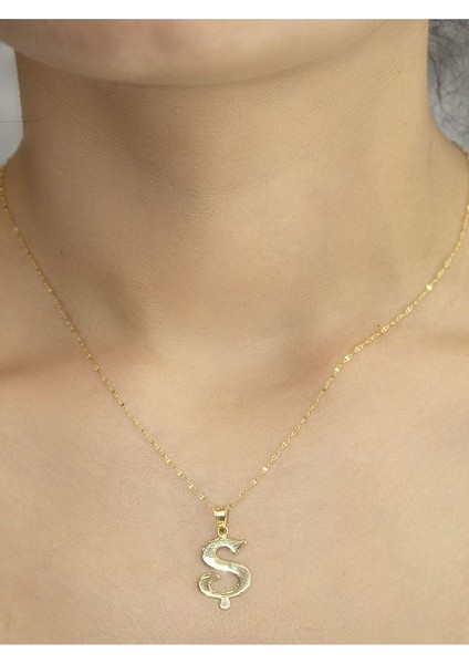 ZEYNEPLİ GOLD 14 Ayar Altın Şirin Ş Harfli Kolye