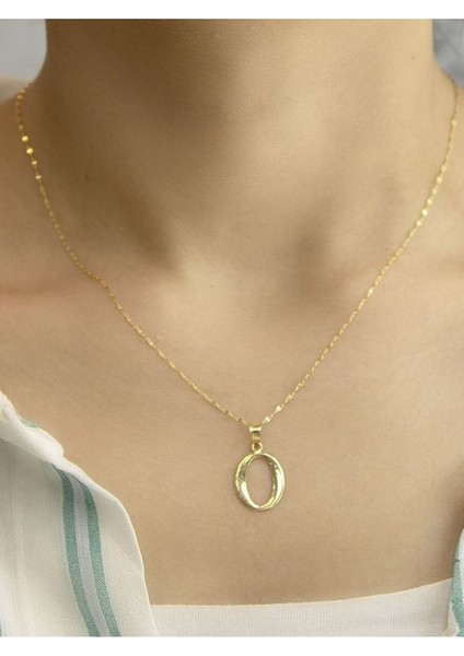 ZEYNEPLİ GOLD 14 Ayar Altın Şirin O Harfli Kolye