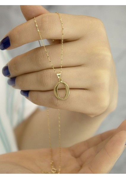 ZEYNEPLİ GOLD 14 Ayar Altın Şirin O Harfli Kolye modelleri