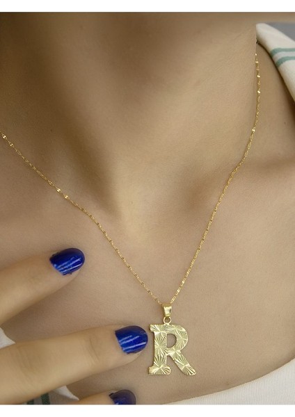 ZEYNEPLİ GOLD 14 Ayar Altın Press Füzyon R Harfli Kolye fiyatları