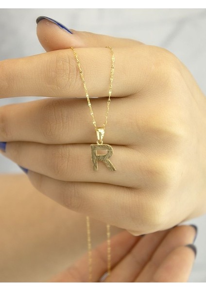 ZEYNEPLİ GOLD 14 Ayar Altın Küçük Füzyon R Harfli Kolye fırsatları