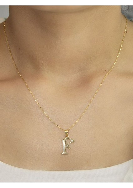 ZEYNEPLİ GOLD 14 Ayar Altın Şirin F Harfli Kolye