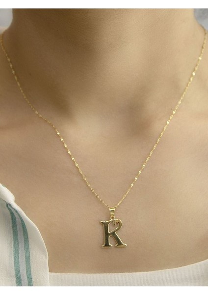 ZEYNEPLİ GOLD 14 Ayar Altın Şirin K Harfli Kolye