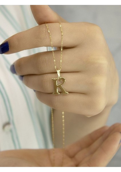 ZEYNEPLİ GOLD 14 Ayar Altın Şirin K Harfli Kolye modelleri