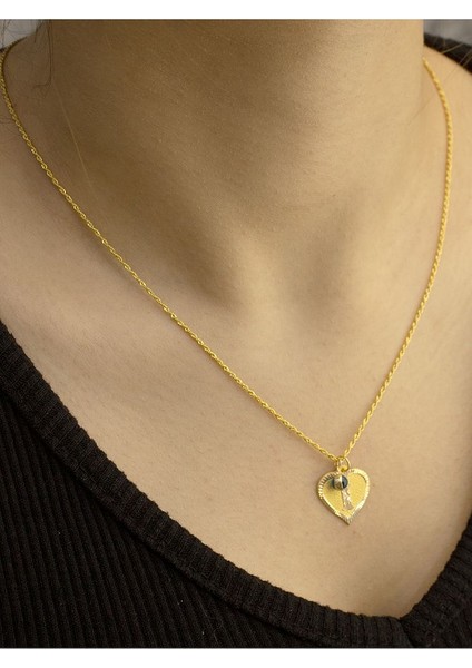 14 Ayar Altın Kalpli I Harfli Kolye modelleri