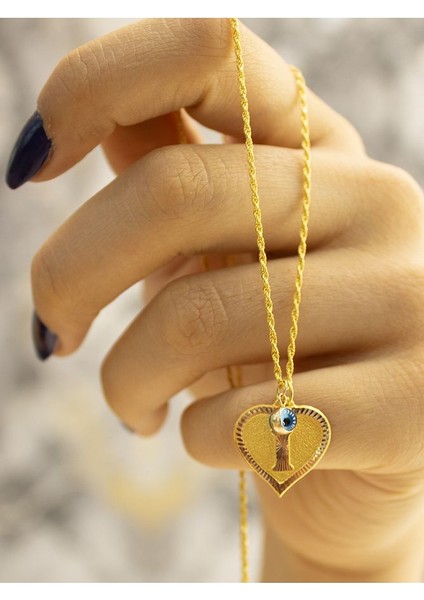 14 Ayar Altın Kalpli I Harfli Kolye fırsatları