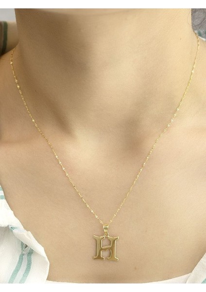 ZEYNEPLİ GOLD 14 Ayar Altın Şirin H Harfli Kolye