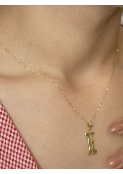 ZEYNEPLİ GOLD 14 Ayar Altın Press Füzyon I Harfli Kolye modelleri