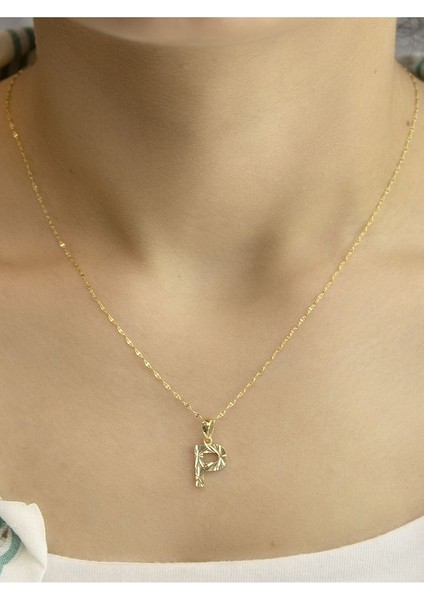 ZEYNEPLİ GOLD 14 Ayar Altın Küçük Füzyon P Harfli Kolye fiyatları