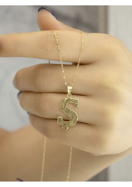 ZEYNEPLİ GOLD 14 Ayar Altın Press Füzyon Ş Harfli Kolye fırsatları