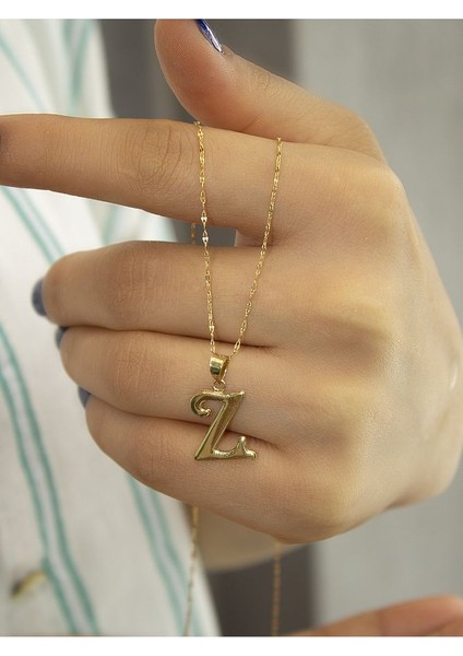 ZEYNEPLİ GOLD 14 Ayar Altın Şirin Z Harfli Kolye