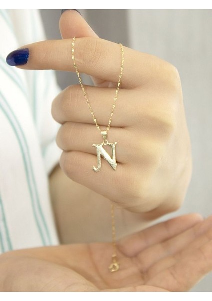 ZEYNEPLİ GOLD 14 Ayar Altın Şirin N Harfli Kolye modelleri