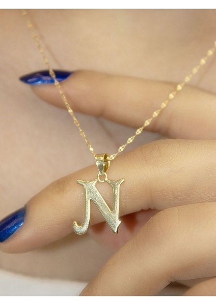 ZEYNEPLİ GOLD 14 Ayar Altın Şirin N Harfli Kolye fırsatları