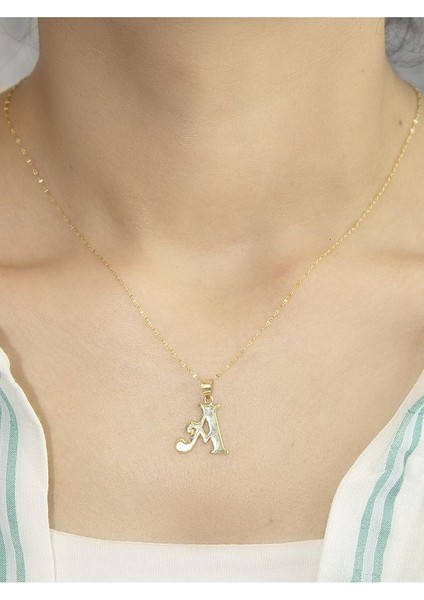 ZEYNEPLİ GOLD 14 Ayar Altın Şirin A Harfli Kolye