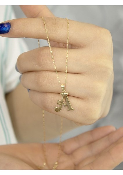 ZEYNEPLİ GOLD 14 Ayar Altın Şirin A Harfli Kolye modelleri