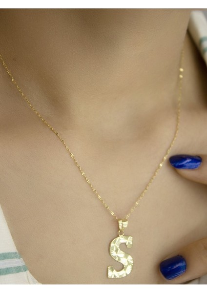 ZEYNEPLİ GOLD 14 Ayar Altın Press Füzyon S Harfli Kolye fiyatları