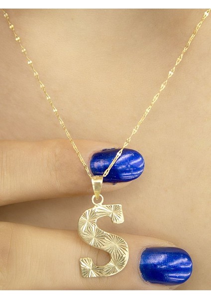 ZEYNEPLİ GOLD 14 Ayar Altın Press Füzyon S Harfli Kolye modelleri