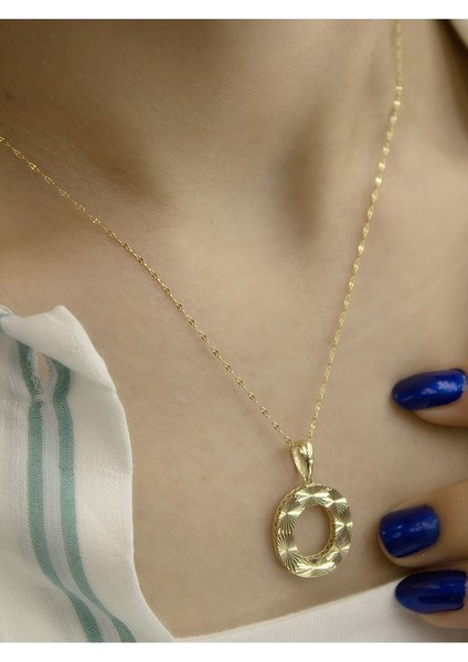 ZEYNEPLİ GOLD 14 Ayar Altın Büyük Füzyon O Harfli Kolye fırsatları