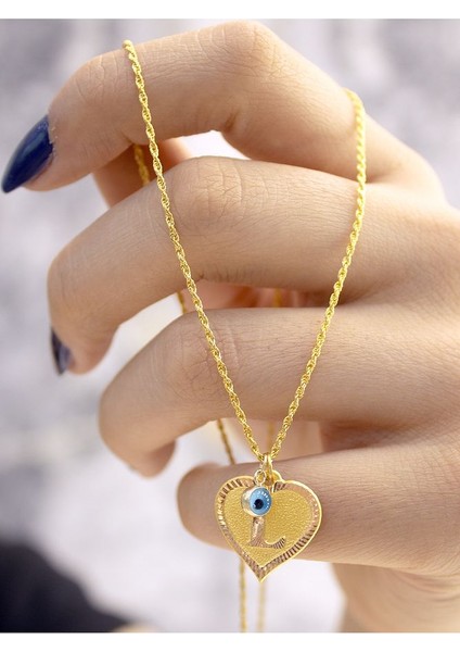 14 Ayar Altın Kalpli L Harfi Kolye fiyatları