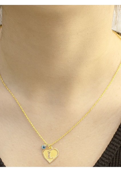 14 Ayar Altın Kalpli L Harfi Kolye indirimleri
