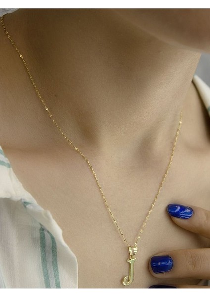 ZEYNEPLİ GOLD 14 Ayar Altın Şirin J Harfli Kolye modelleri