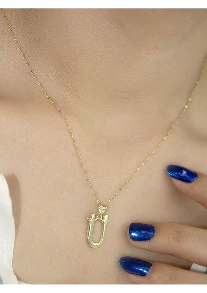 ZEYNEPLİ GOLD 14 Ayar Altın Şirin Ü Harfli Kolye modelleri