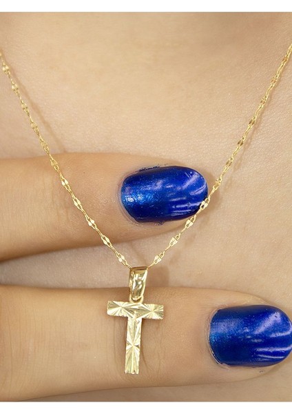 ZEYNEPLİ GOLD 14 Ayar Altın Küçük Füzyon T Harfli Kolye modelleri