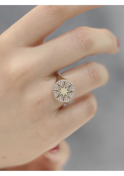 14 Ayar Altın Güneş Tasarımlı Yüzük