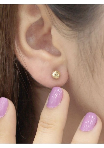 14 Ayar Altın Küçük Top Küpe