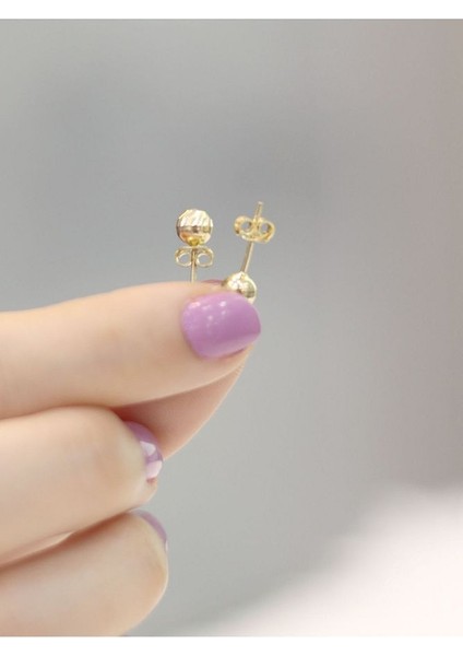 14 Ayar Altın Küçük Top Küpe modelleri