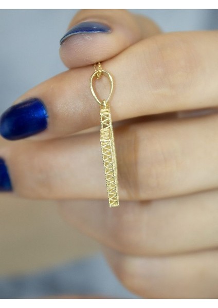 ZEYNEPLİ GOLD 14 Ayar Altın Büyük Füzyon M Harfli Kolye