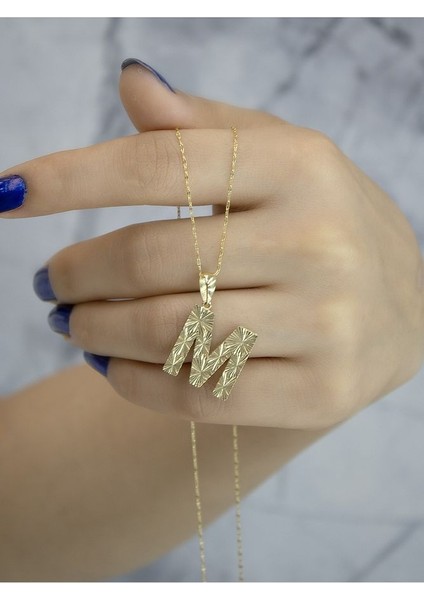 ZEYNEPLİ GOLD 14 Ayar Altın Büyük Füzyon M Harfli Kolye fiyatları