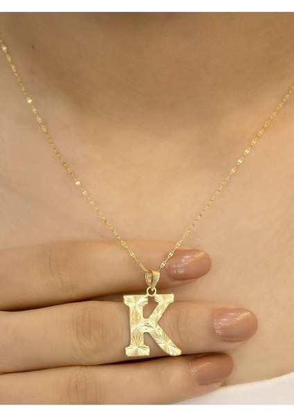 ZEYNEPLİ GOLD 14 Ayar Altın Press K Harfli Kolye fiyatları