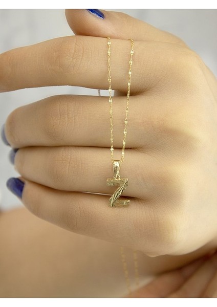 ZEYNEPLİ GOLD 14 Ayar Altın Küçük Füzyon Z Harfli Kolye modelleri