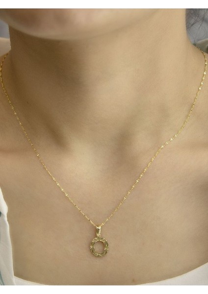 ZEYNEPLİ GOLD 14 Ayar Altın Küçük Füzyon O Harfli Kolye