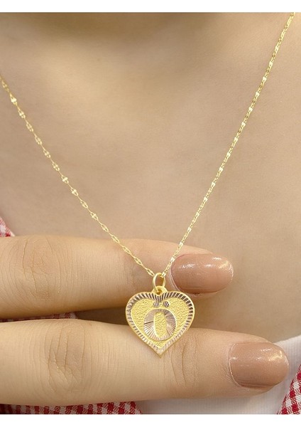 14 Ayar Altın Kalpli Ö Harfli Kolye fiyatları