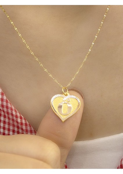 14 Ayar Altın Kalpli Ö Harfli Kolye modelleri