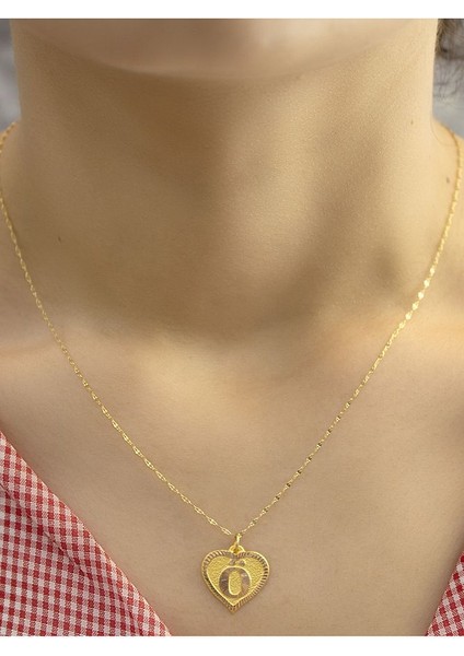14 Ayar Altın Kalpli Ö Harfli Kolye indirimleri