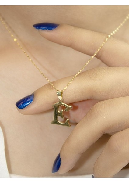 ZEYNEPLİ GOLD 14 Ayar Altın Şirin E Harfli Kolye modelleri