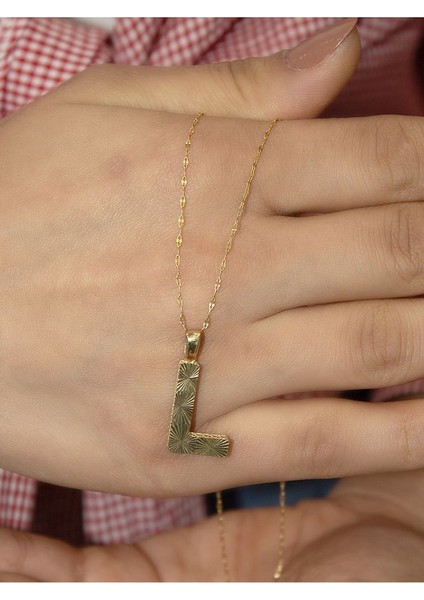 ZEYNEPLİ GOLD 14 Ayar Altın Büyük Füzyon L Harfli Kolye fırsatları