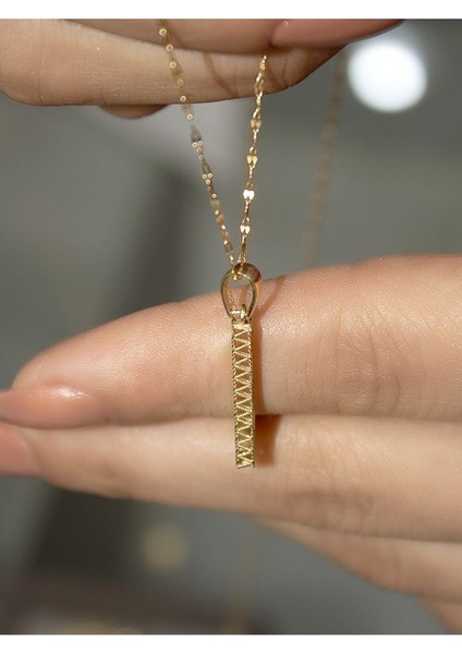 ZEYNEPLİ GOLD 14 Ayar Altın Büyük Füzyon L Harfli Kolye indirimleri