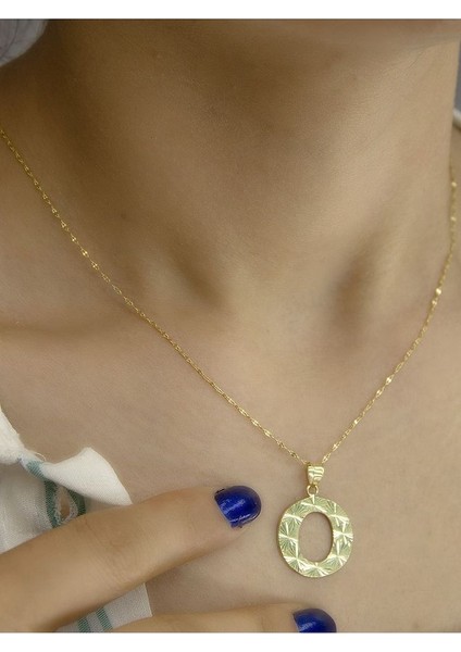 ZEYNEPLİ GOLD 14 Ayar Altın Press Füzyon O Harfli Kolye modelleri