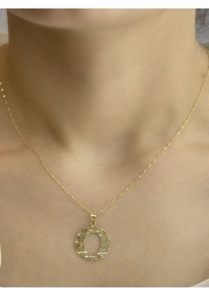 ZEYNEPLİ GOLD 14 Ayar Altın Press Füzyon O Harfli Kolye fırsatları